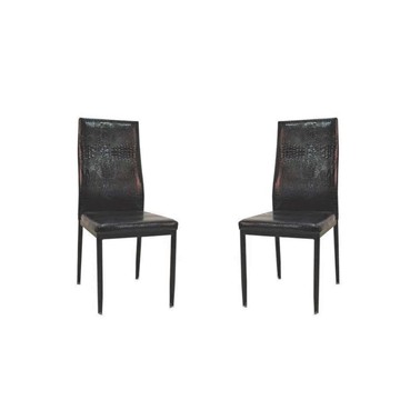 TILIA Chaise PVC aspect Croco Noire