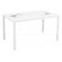 K104 Table verre blanc fleurs