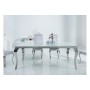 Baroque Table 150cm chrome verre blanc