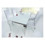 Baroque Table 150cm chrome verre blanc