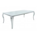 BAROQUE Table 150cm chrome verre noir