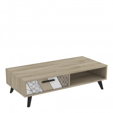 HELSINKI Table basse 1 tiroir 1 niche