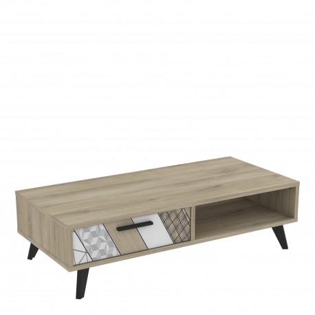 HELSINKI Table basse 1 tiroir 1 niche