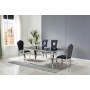 Baroque Table 150cm + 4 chaises foncées grises
