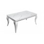 BAROQUE Table basse chrome verre blanc marbré