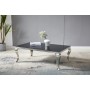 BAROQUE Table basse chrome verre noir