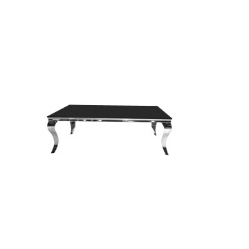 BAROQUE Table basse chrome verre noir
