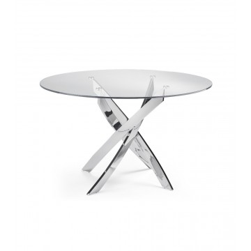 OLIVIA Table ronde pieds chromés D120