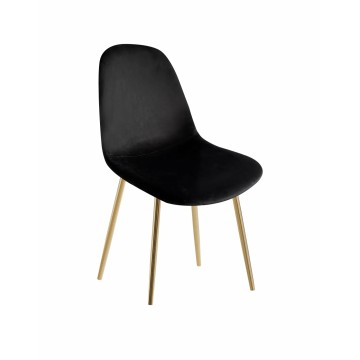 Scandi chaise noire pieds dorés